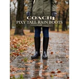 Coach Pixy Tall Rubber Rain Boots Sz. 7